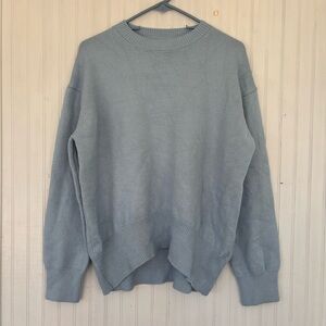 Commense Women's Light Blue Crewneck Soft Drop Shoulder Sweater Size Medium